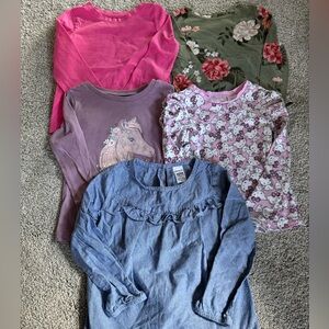 Bundle Lot 4T Toddler Long Sleeved Winter Tops